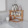 Hastings Home 3-Tier Bamboo Corner Shelf for Kitchen or Bathroom Cabinet, Countertop, Cupboard Storage, Organizer 506761YNS